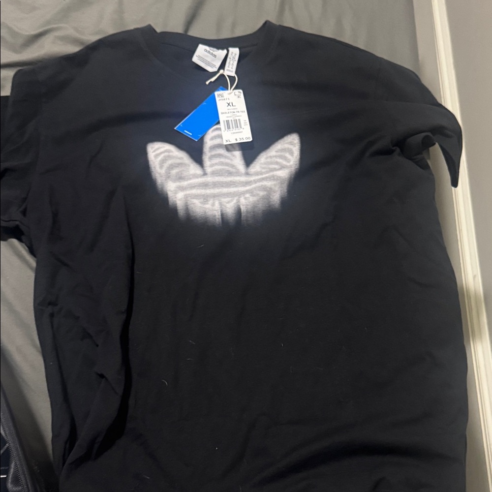 Adidas Black Tee with White Trefoil Design